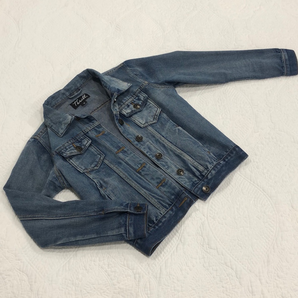 Thrill Medium Cropped Denim Jacket
